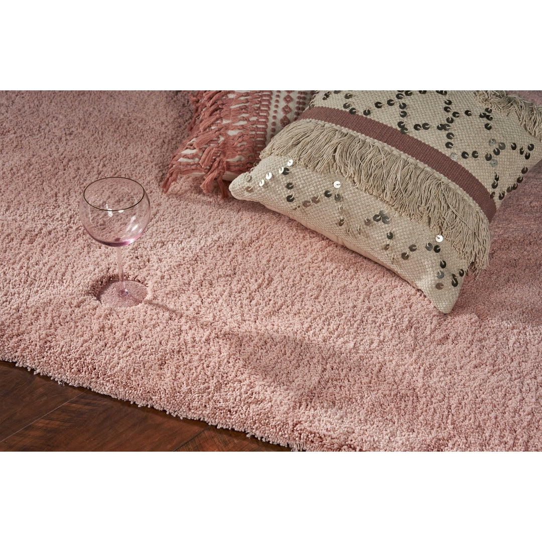 2 X 4 Polyester Rose Pink Area Rug Image 1