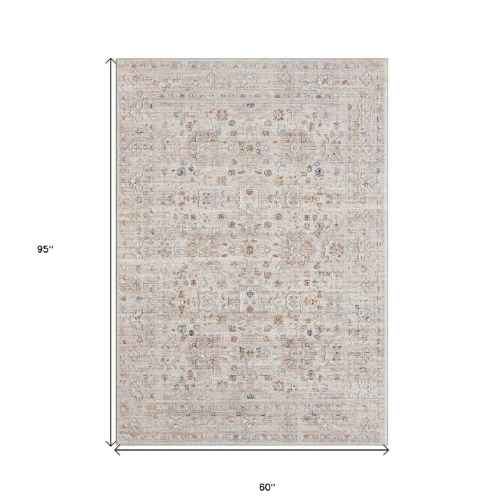 2 X 3 Beige Oriental Area Rug Image 6