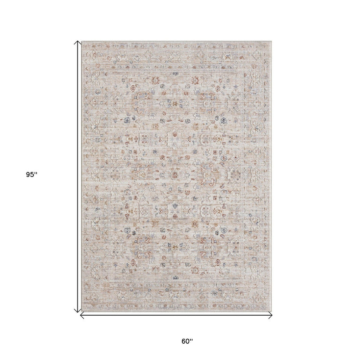 2 X 3 Beige Oriental Area Rug Image 1