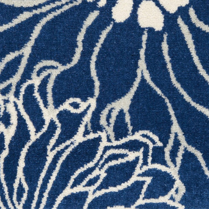 2 X 3 Blue And Ivory Floral Power Loom Area Rug Image 1