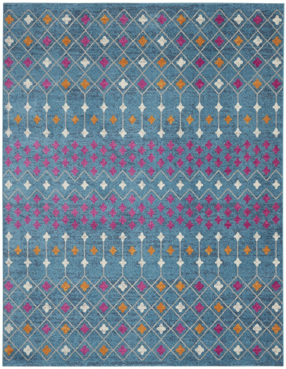 2 X 3 Blue And Orange Geometric Dhurrie Area Rug Image 2