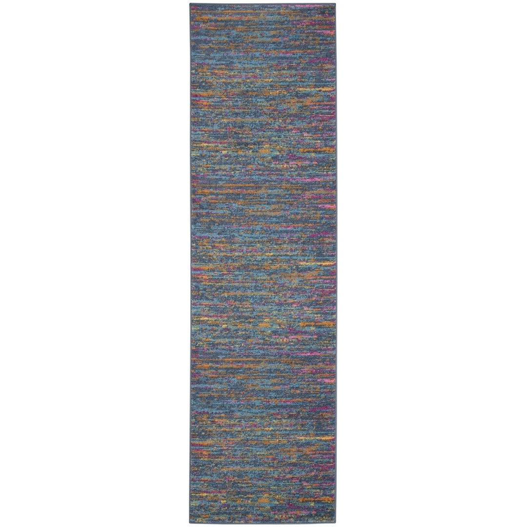 2 X 3 Blue And Orange Abstract Power Loom Area Rug Image 11