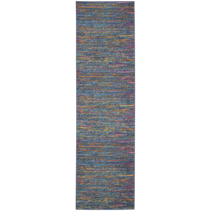 2 X 3 Blue And Orange Abstract Power Loom Area Rug Image 11