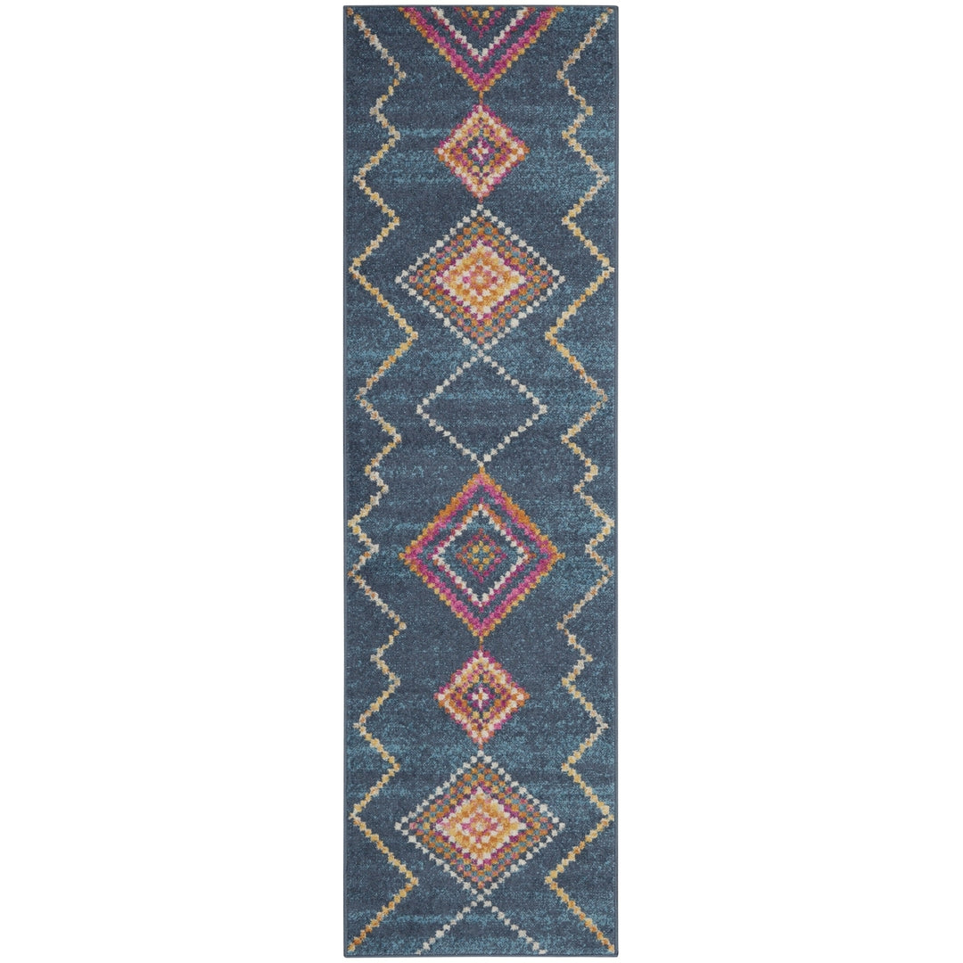 2 X 3 Navy Blue Southwestern Berber Area Rug Image 3