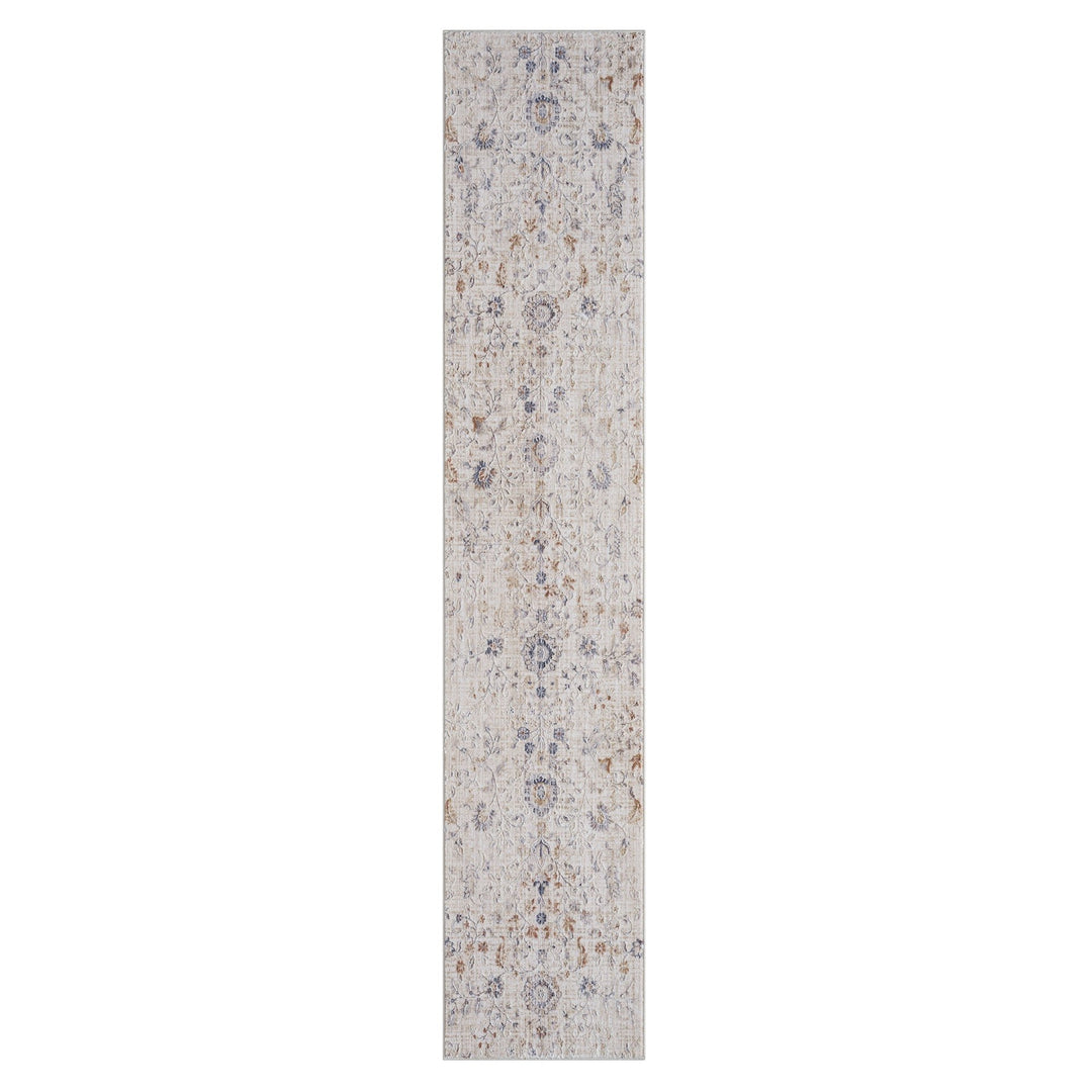 9 X 12 Ivory Floral Area Rug Image 1