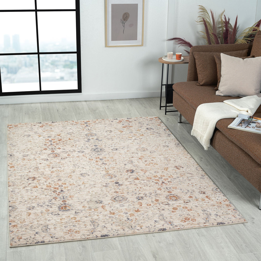 9 X 12 Ivory Floral Area Rug Image 4