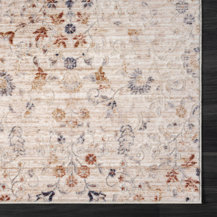 9 X 12 Ivory Floral Area Rug Image 6