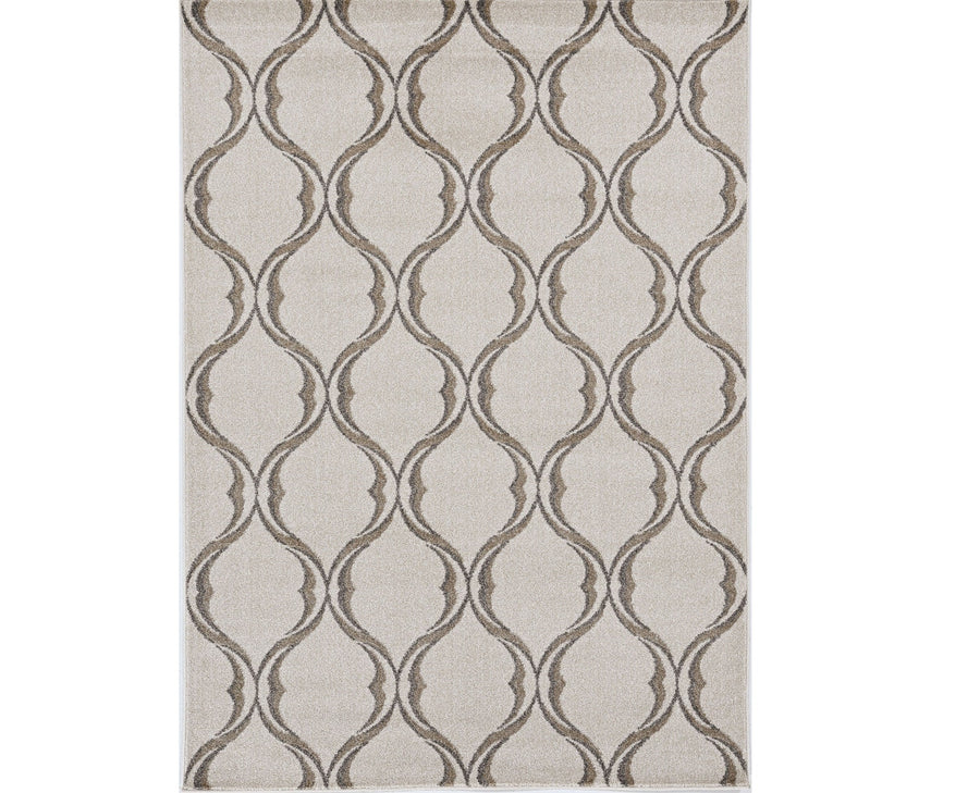 5 X 8 Sand Wavy Lines Area Rug Image 1