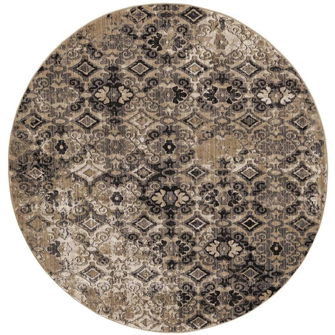 2 X 8 Ivory Or Beige Antique Pattern Runner Rug Image 1