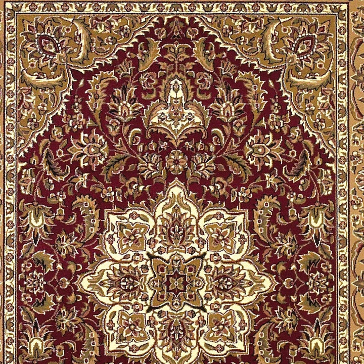 2 X 8 Red Or Beige Medallion Runner Rug Image 3