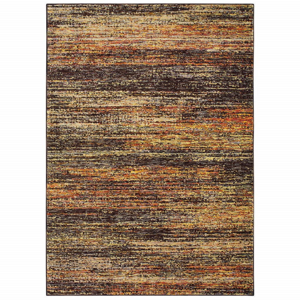 12 Gold And Slate Abstract Runner Rug Image 9