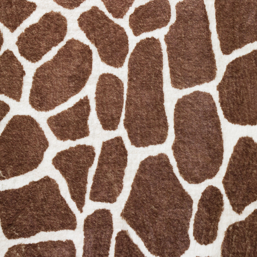 2 x 3 Brown and Ivory Animal Print Handmade Non Skid Area Rug Image 11