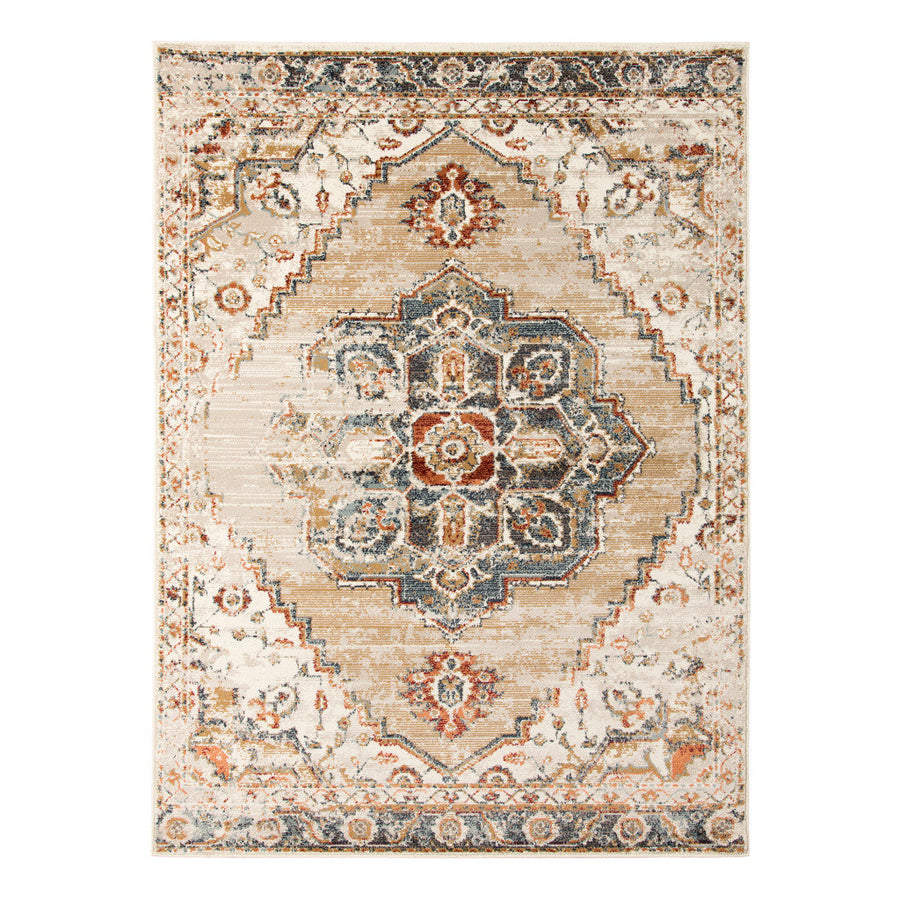 2 x 3 Gold Medallion Power Loom Area Rug Image 1