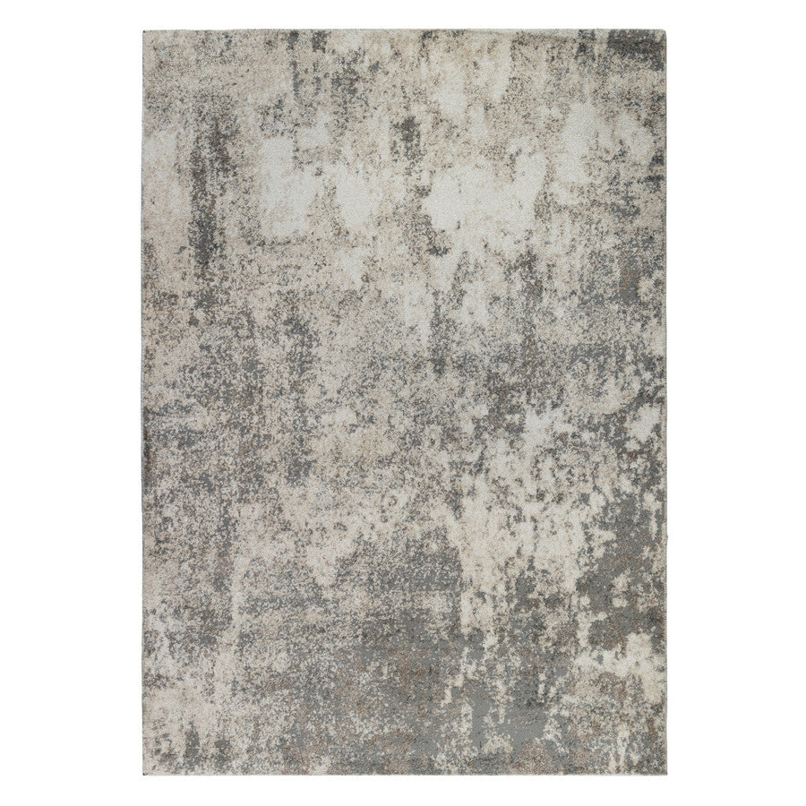 2 x 3 Gray and Beige Abstract Power Loom Area Rug Image 1