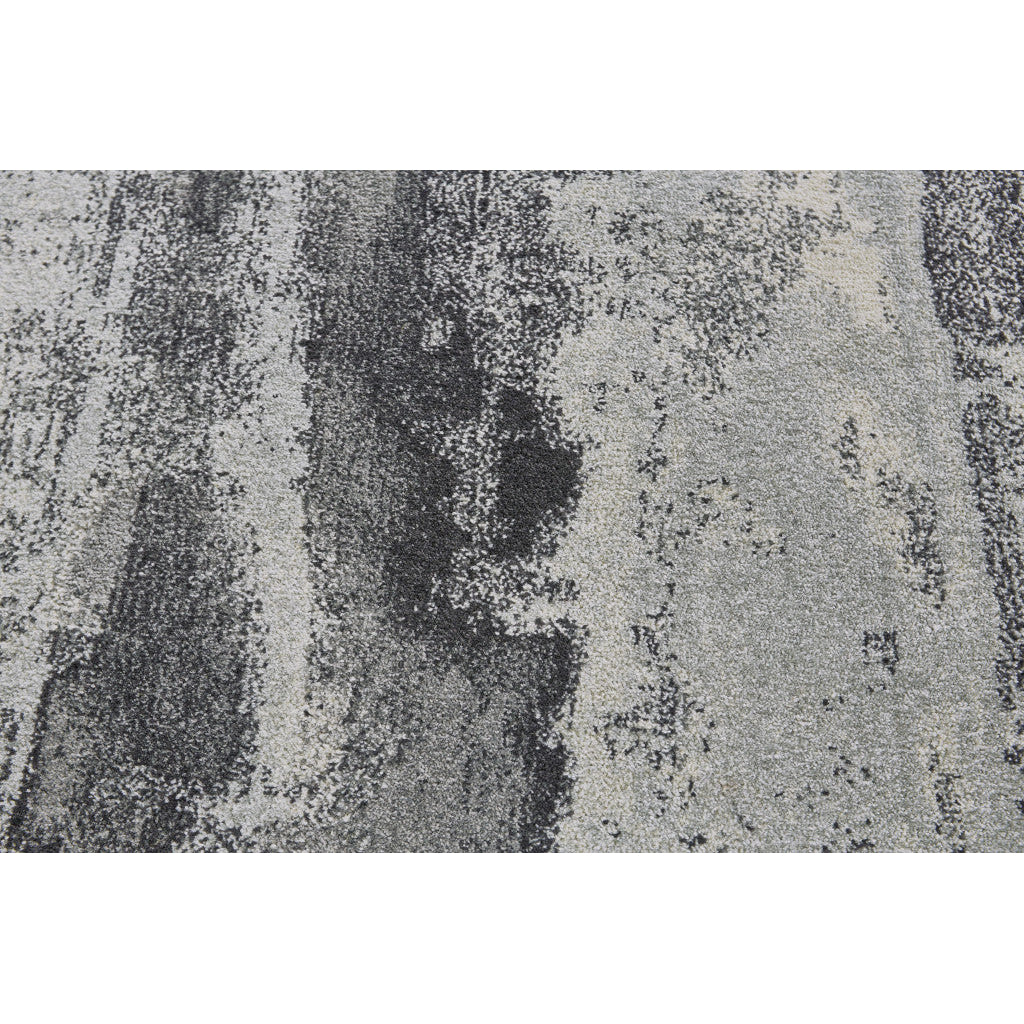 2 X 3 Gray And Black Abstract Stain Resistant Area Rug Image 3