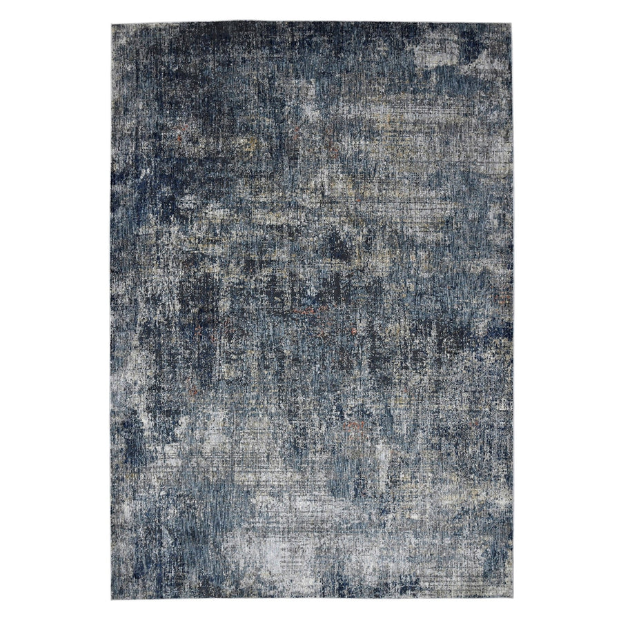 2 x 3 Gray and Orange Abstract Power Loom Area Rug Image 1