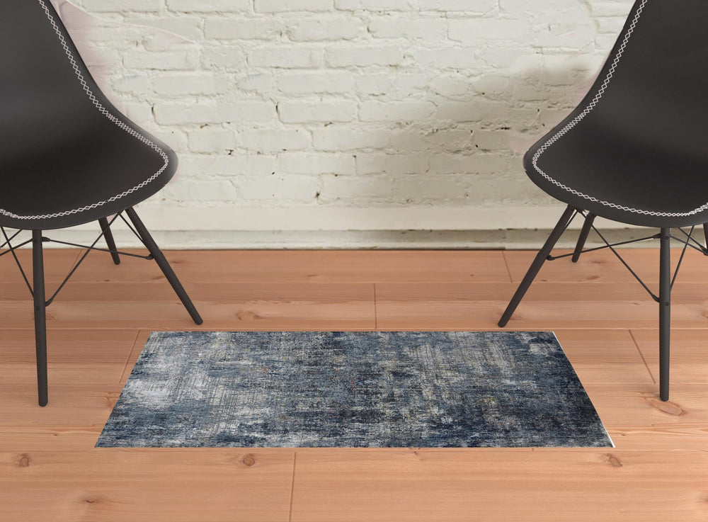 2 x 3 Gray and Orange Abstract Power Loom Area Rug Image 2