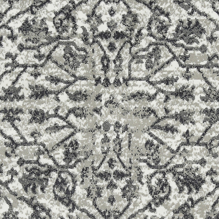 2 x 3 Gray Floral Power Loom Area Rug Image 6