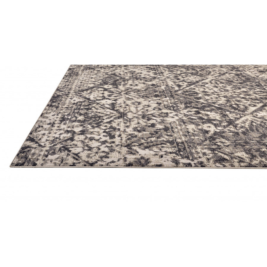 2 X 3 Gray Ivory And Silver Abstract Stain Resistant Area Rug Image 1