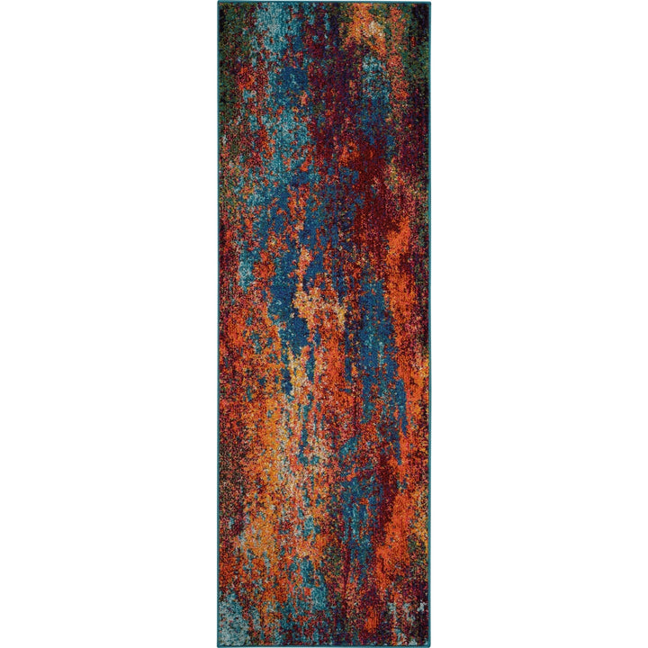 2 X 6 Atlantic Abstract Power Loom Non Skid Runner Rug Image 1