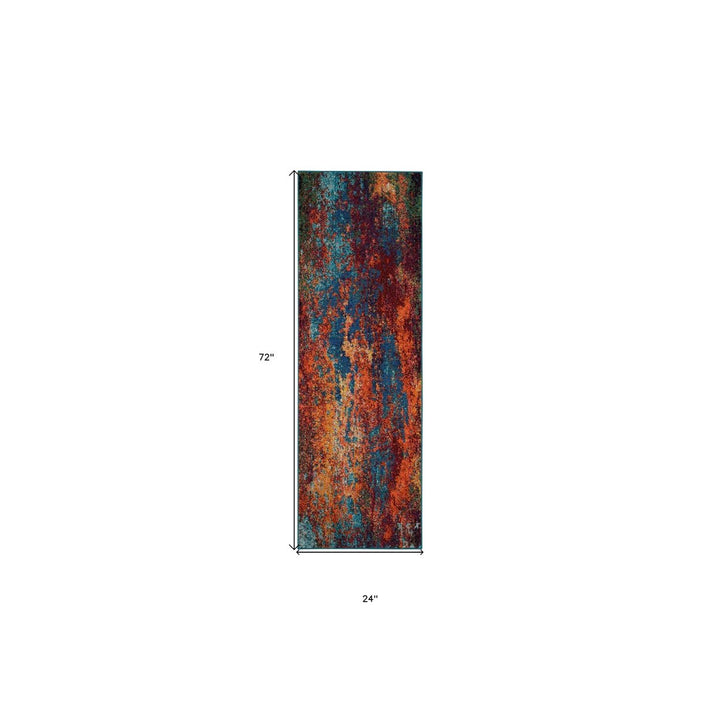 2 X 6 Atlantic Abstract Power Loom Non Skid Runner Rug Image 5