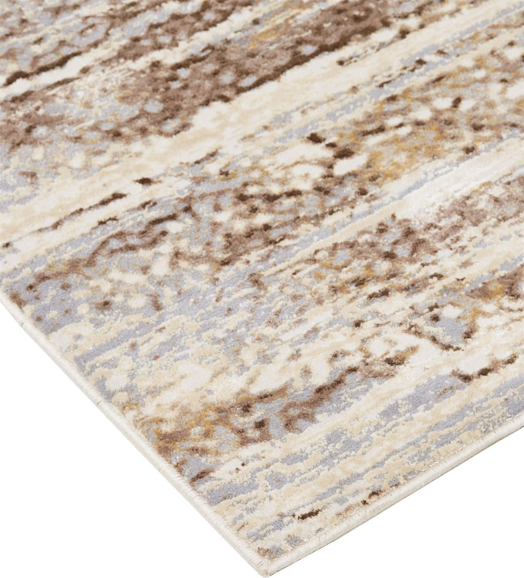 2 X 3 Tan Ivory And Brown Abstract Area Rug Image 2