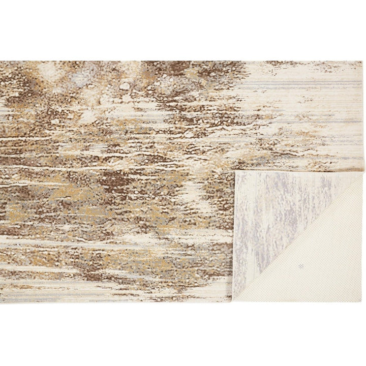 2 X 3 Tan Ivory And Brown Abstract Area Rug Image 3