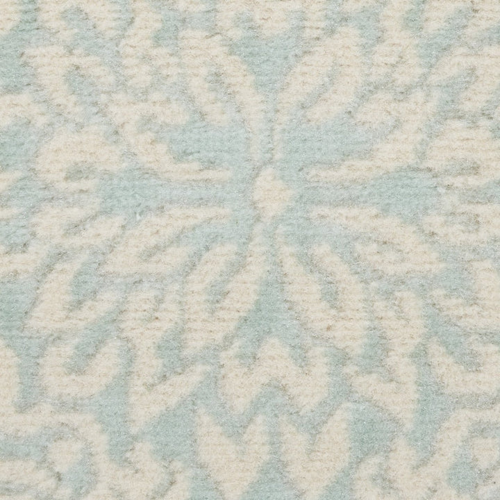 2 X 4 Aqua Floral Power Loom Area Rug Image 8