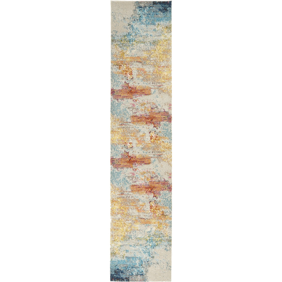 2 X 6 Sealife Abstract Power Loom Non Skid Runner Rug Image 1