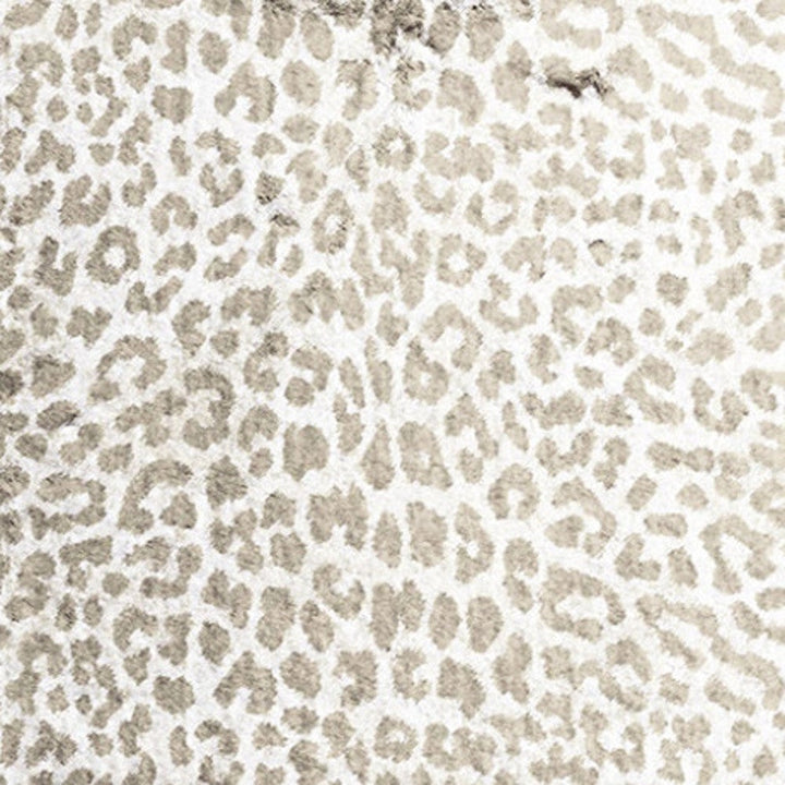 2 X 8 Beige and Cream Leopard Print Shag Handmade Non Skid Runner Rug Image 4