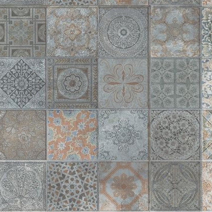 2 X 4 Brown And Gray Mosaic Tile Printed Vinyl Area Rug with UV Protection Image 3