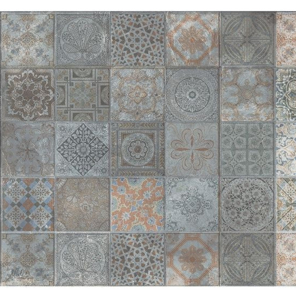 2 X 4 Brown And Gray Mosaic Tile Printed Vinyl Area Rug with UV Protection Image 4