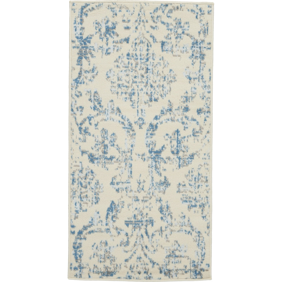 2 X 4 Cream Damask Power Loom Area Rug Image 1