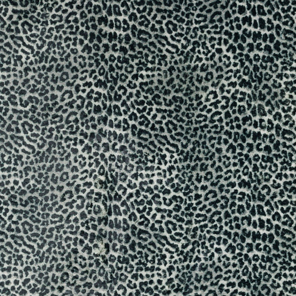 2 X 8 Black and Gray Leopard Print Shag Handmade Non Skid Runner Rug Image 9