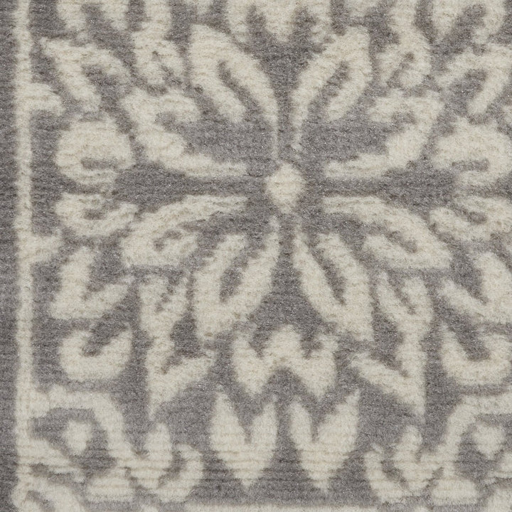 2 X 4 Gray Floral Power Loom Area Rug Image 8