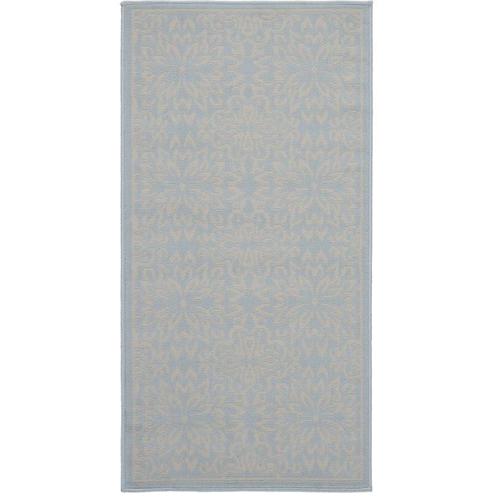 2 X 4 Light Blue Floral Power Loom Area Rug Image 1