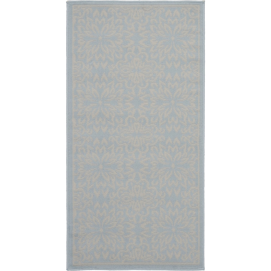 2 X 4 Light Blue Floral Power Loom Area Rug Image 1