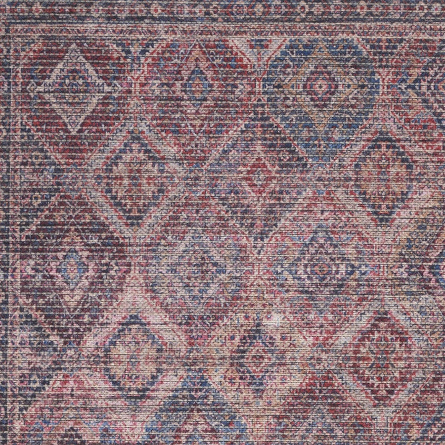 2 X 4 Maroon Oriental Power Loom Distressed Washable Area Rug Image 1