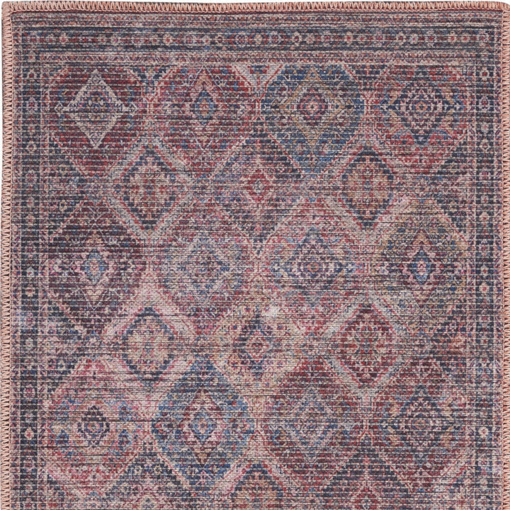 2 X 4 Maroon Oriental Power Loom Distressed Washable Area Rug Image 2