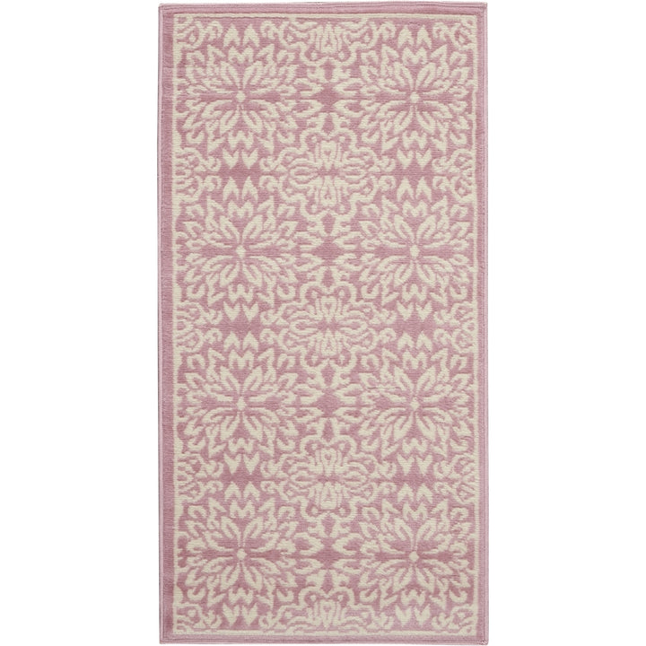 2 X 4 Pink Floral Power Loom Area Rug Image 1