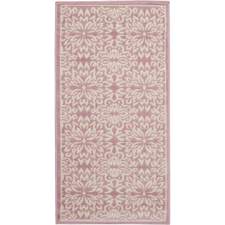 2 X 4 Pink Floral Power Loom Area Rug Image 1