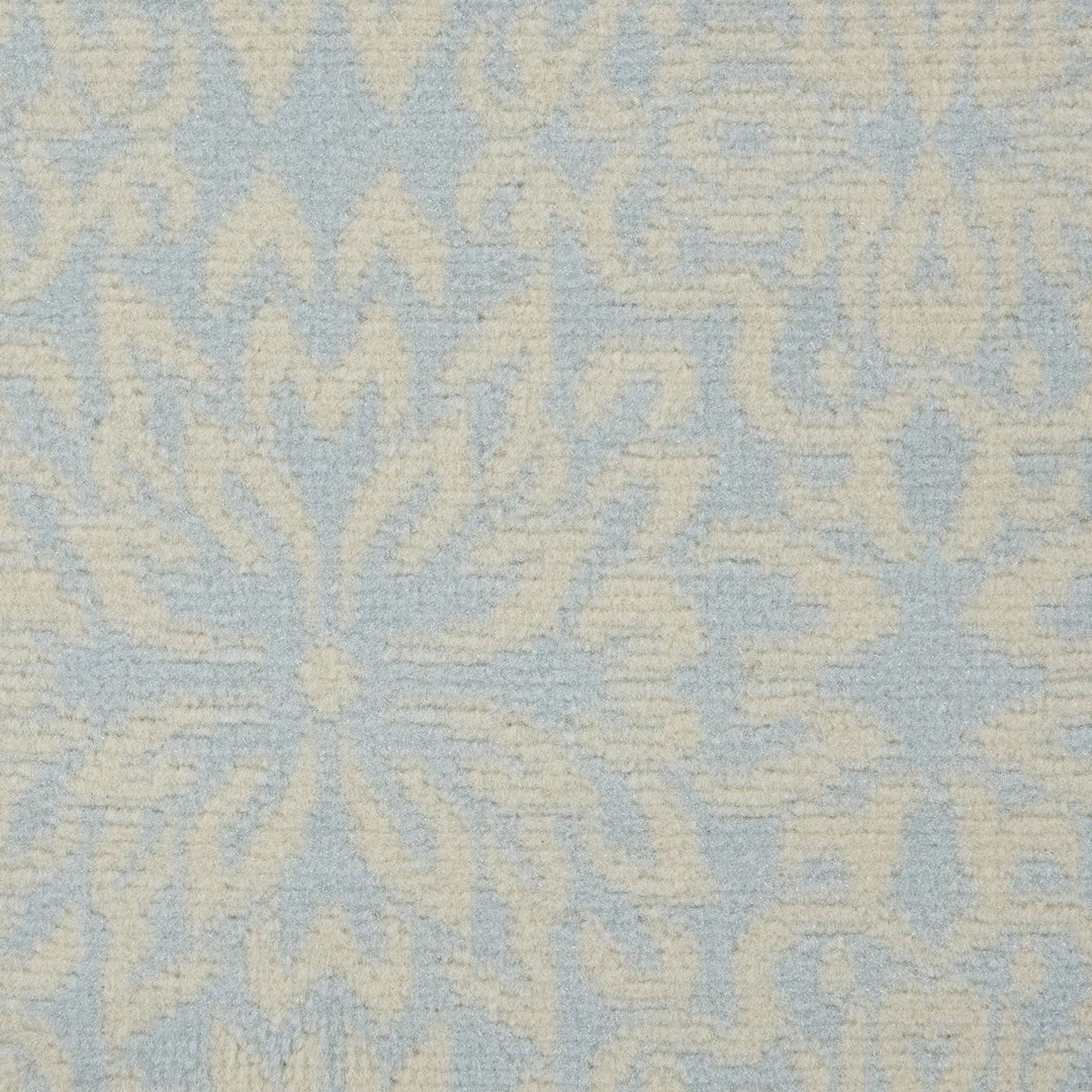 2 X 4 Light Blue Floral Power Loom Area Rug Image 8