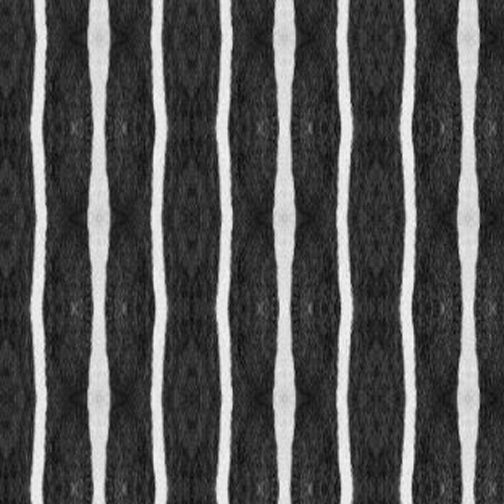 2 X 5 Black And White Modern Stripe Printed Vinyl Area Rug with UV Protection Image 7