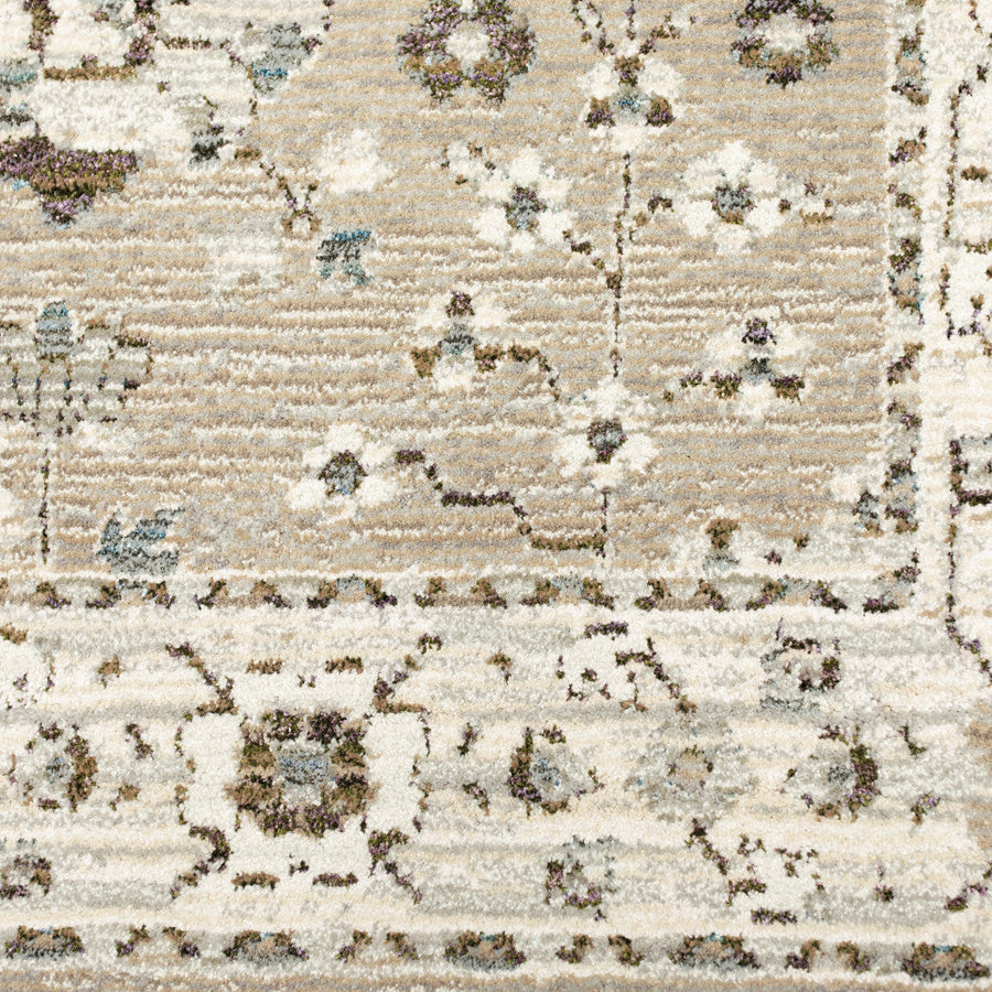 2 x 3 Beige and Ivory Oriental Power Loom Area Rug Image 1