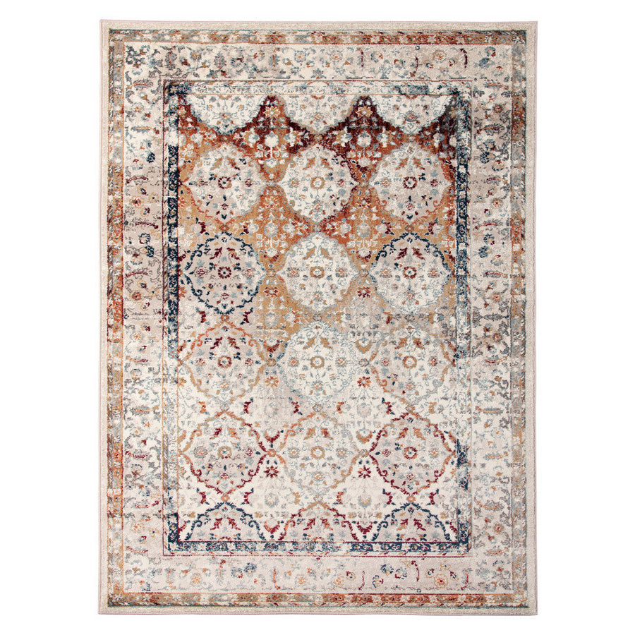 2 x 3 Beige Floral Medallion Power Loom Area Rug Image 1