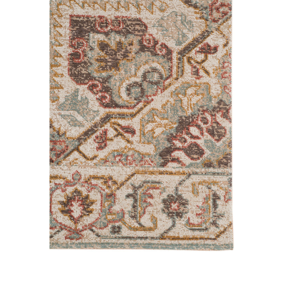 2 x 3 Beige Medallion Power Loom Area Rug With Fringe Image 2