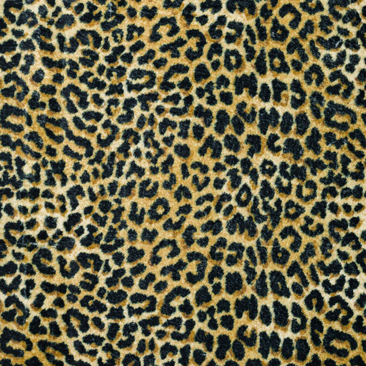 2 X 3 Black and Gold Leopard Print Shag Handmade Non Skid Area Rug Image 9