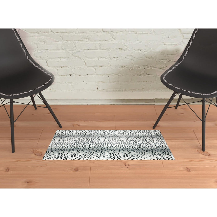 2 X 3 Black Gazelle Print Shag Handmade Non Skid Area Rug Image 1