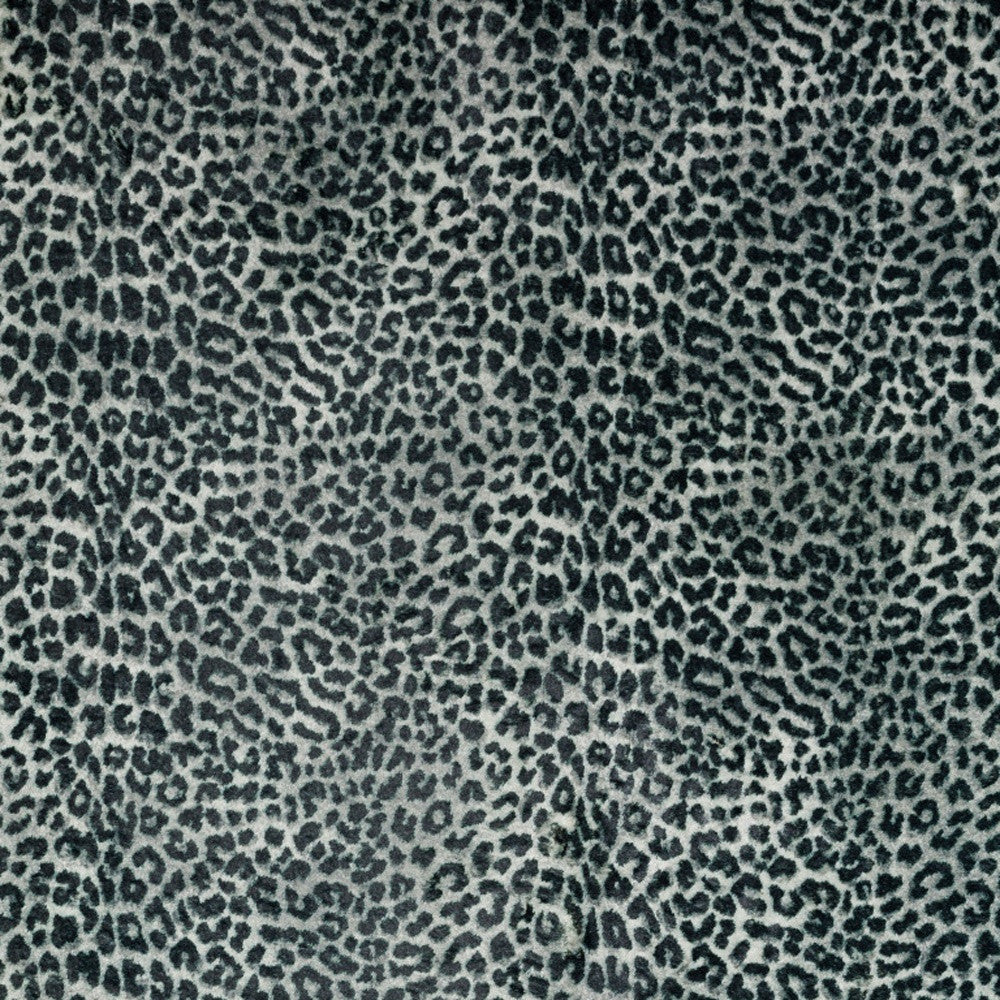 2 X 3 Black and Gray Leopard Print Shag Handmade Non Skid Area Rug Image 9