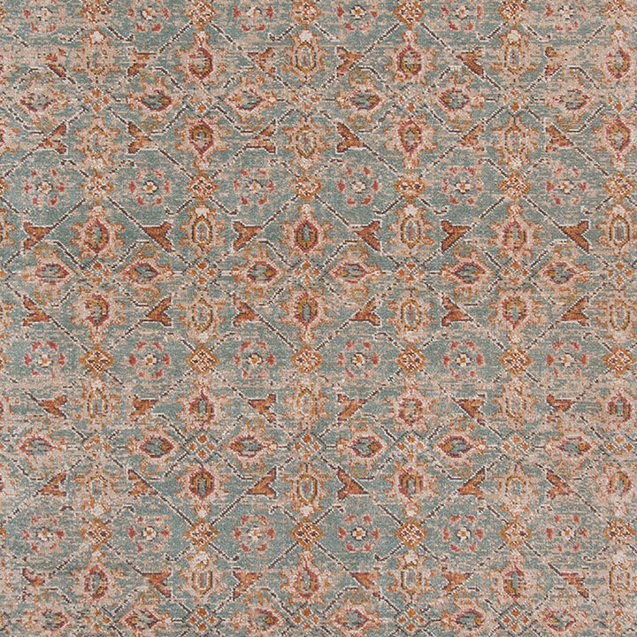 2 x 3 Blue and Orange Oriental Power Loom Distressed Area Rug Image 7